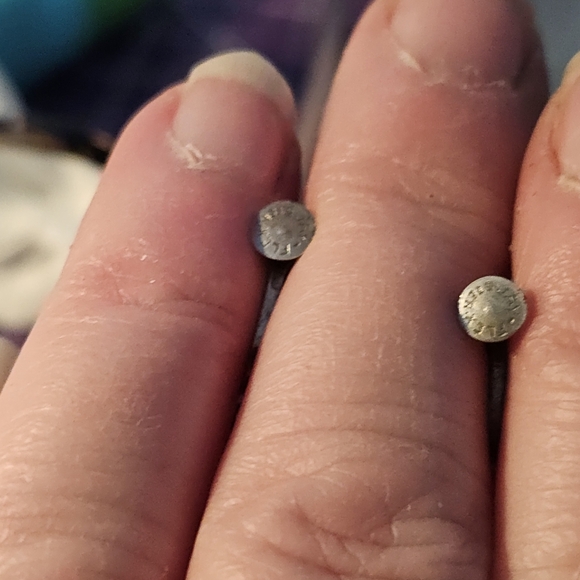 Vintage crystal screw back earrings (stamped) - Picture 2 of 4